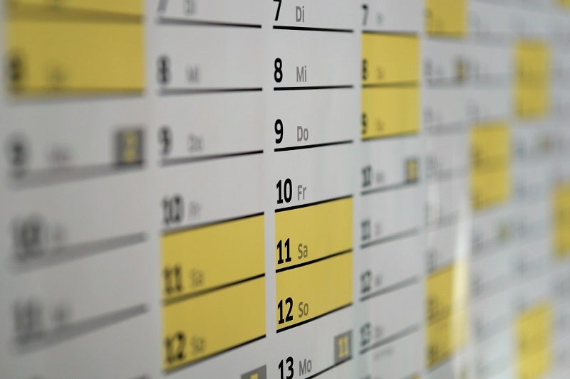 organizador calendario almanaque fechas Boda organizar organización para boda